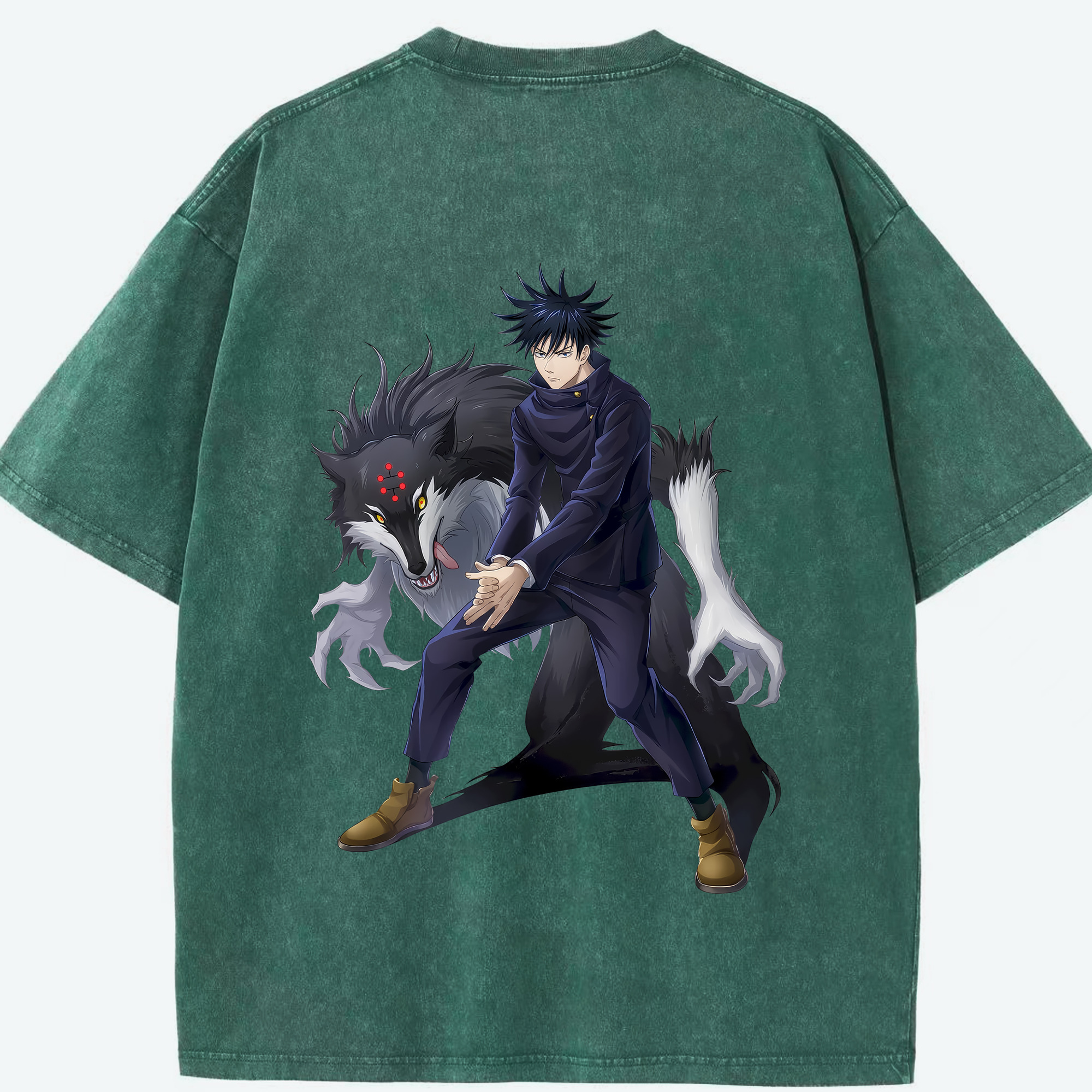 （画像用） 呪術廻戦 Jujutsu Kaisen 綿100% ヴィンテージ風 半袖Tシャツ（背面プリント）